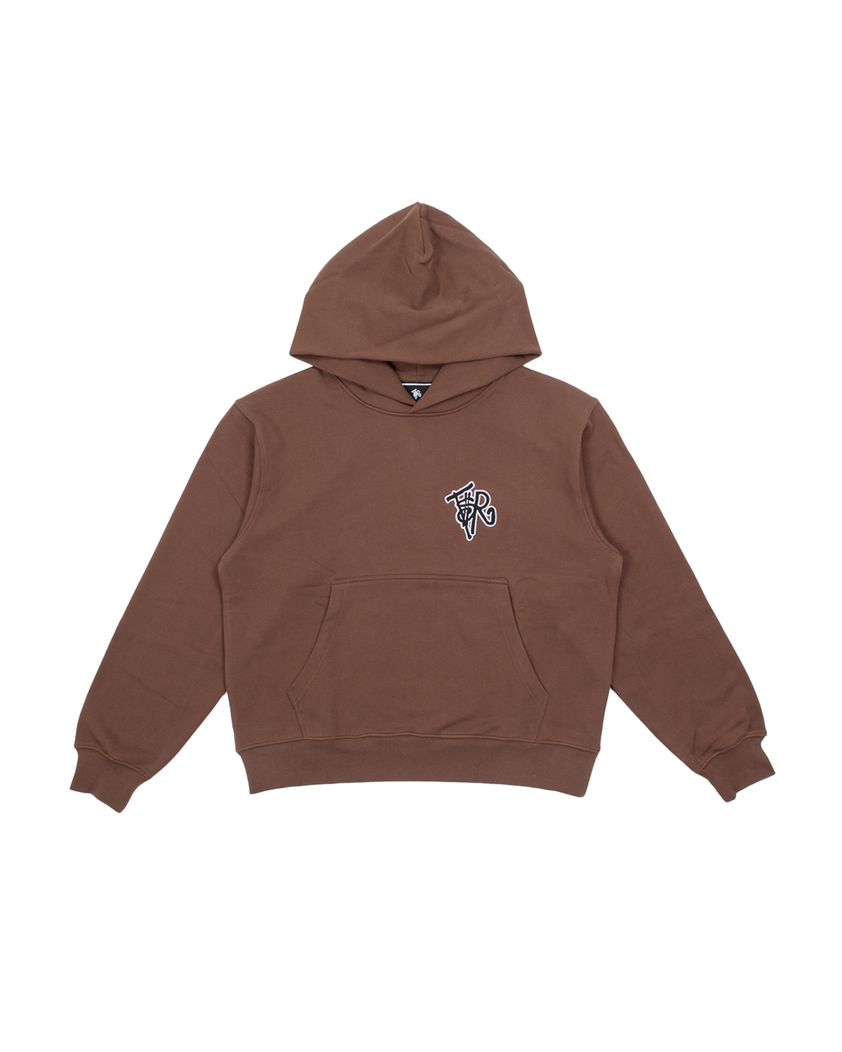 BROWN/ BLACK HOODED SWEATSHIRT