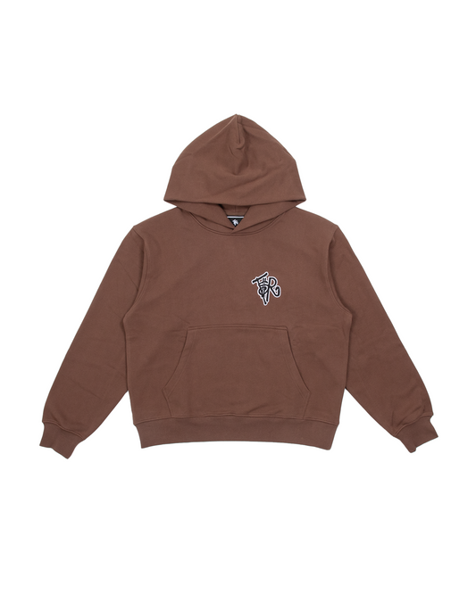 BROWN/ BLACK HOODED SWEATSHIRT