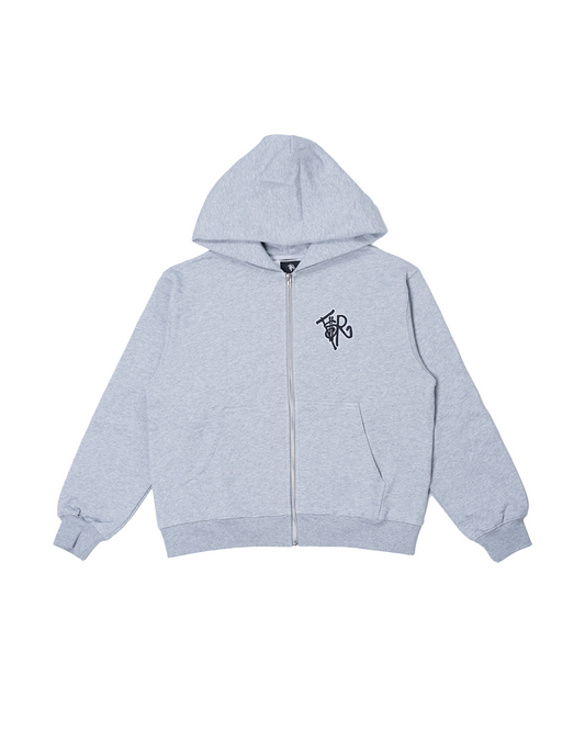 GREY/ BLACK ZIP UP JACKET