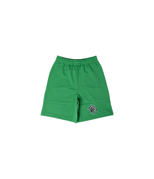 GREEN/ BLACK MESH SHORTS