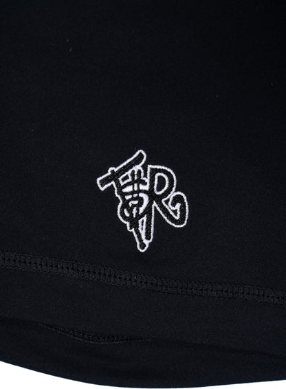BLACK/ BLACK BIKER SHORTS